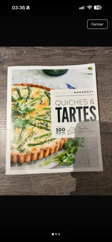 Livre quiches et tartes 100 recettes envoie aujourd’hui