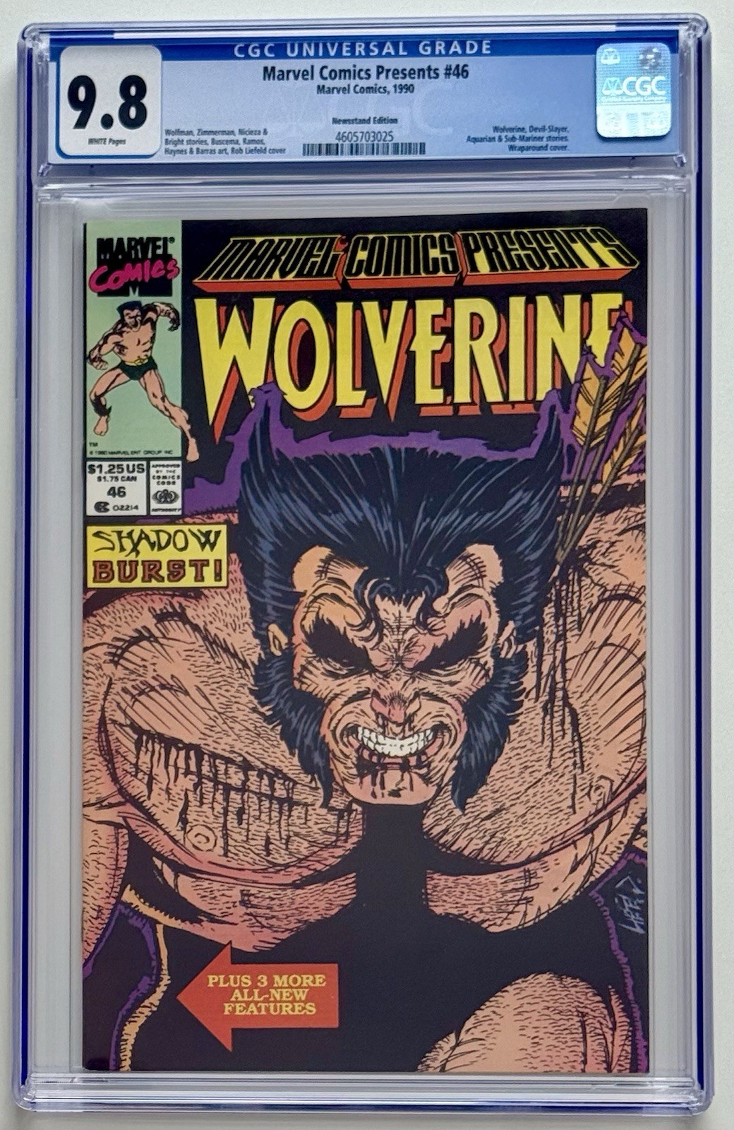 MARVEL COMICS PRESENTS 46 ◉ CCG 9.8 * NEWSSTAND * WOLVERINE 1990 * NEW CASE 👀