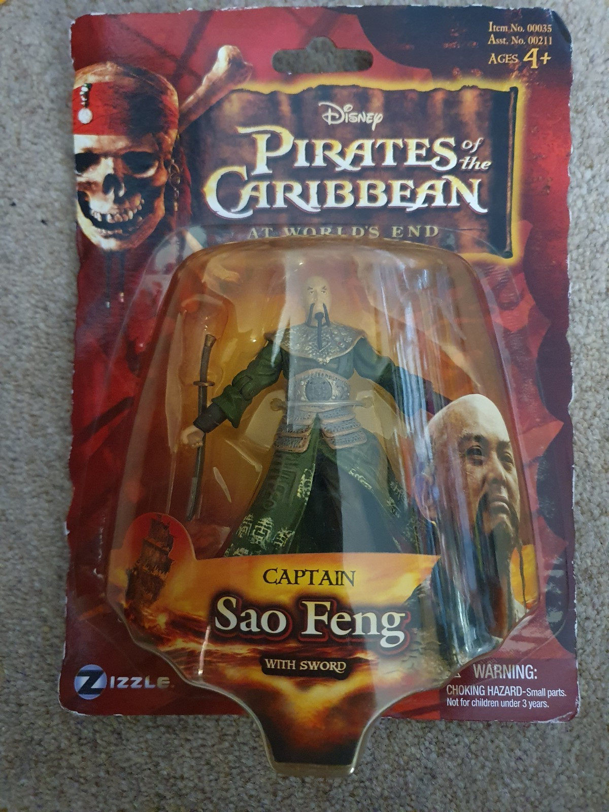 Pirates of the Caribbean at World's End Captain Sao Feng with sword Disney NEW