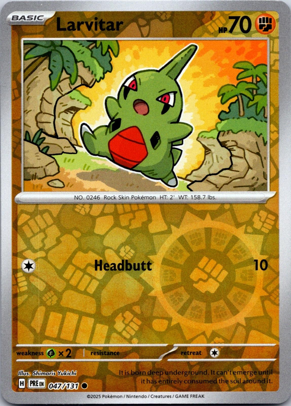 Larvitar 047/131 Common Prismatic Evolutions Pokemon Near Mint