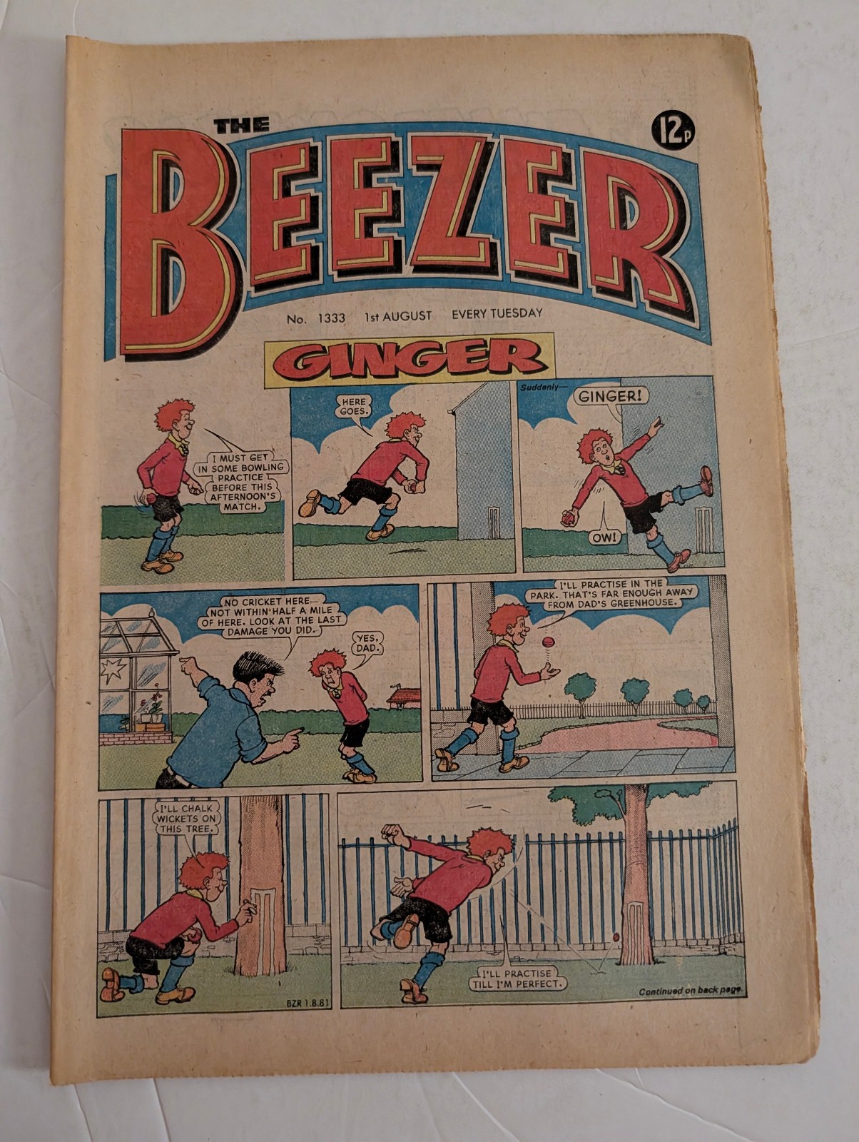 The Beezer Comic No 1333, August 1st 1981.