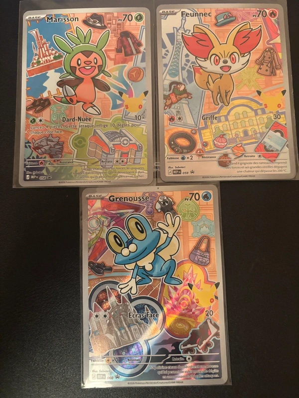 Lot 3 cartes Pokémon First Partner 30e anniversaire FR