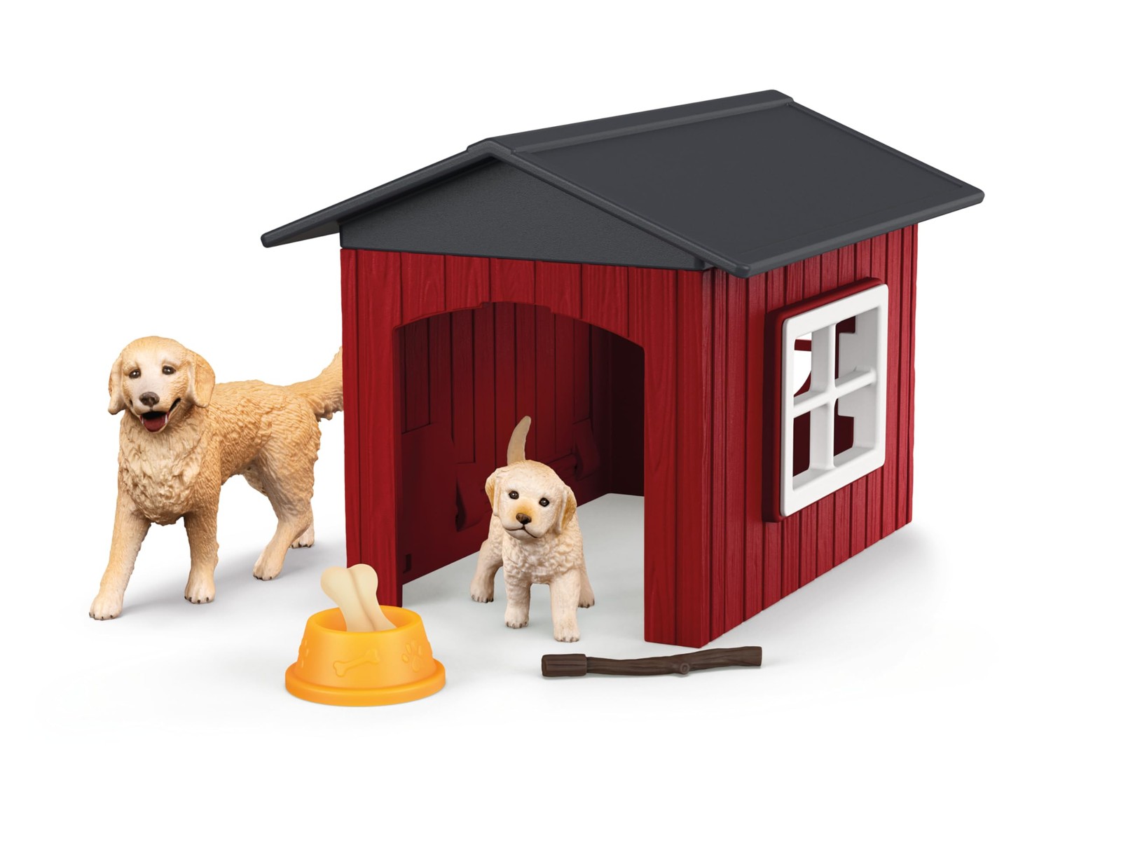schleich 42722 Caseta de perro con Golden Retrievers , da 3 anni, FARM WORLD - p