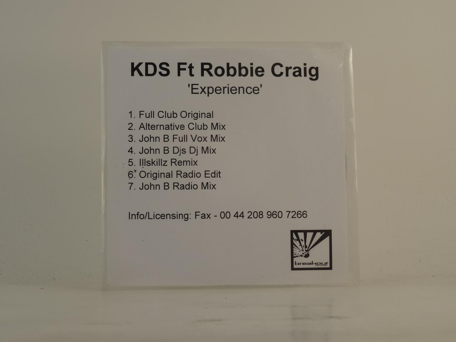 KDS FT ROBBIE CRAIG EXPERIENCE (E8) 7 Track Promo CD Single plus White Sleeve BR