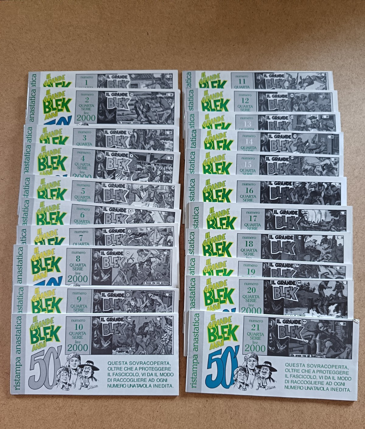 STRISCE IL GRANDE BLEK DARDO SERIE 4^ NUMERI 1 / 21 RISTAMPA ANASTATICA