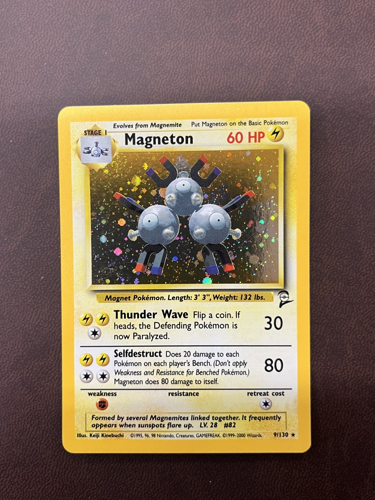 Carta Pokemon: Magneton HOLO SWIRL 9/130 Set Base 2 Vintage Rara LP