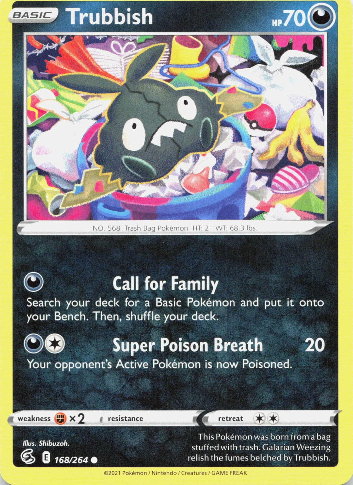 Trubbish 168/264 Fusion Strike comune quasi nuovo Pokemon TCG