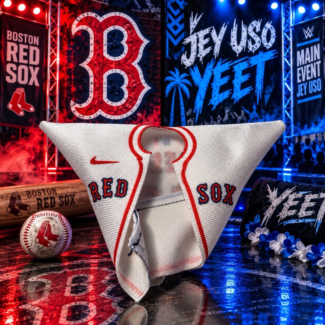 Maglia Personalizzata Jey Uso YEET #42 Boston Red Sox MLB WWE Wrestling Figure 
