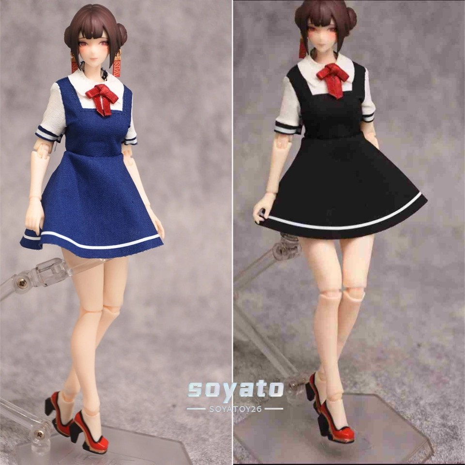 1/12 Scale Sweet Bow Tie School Uniform Dress Fit 6inch Snail shell Figure Body