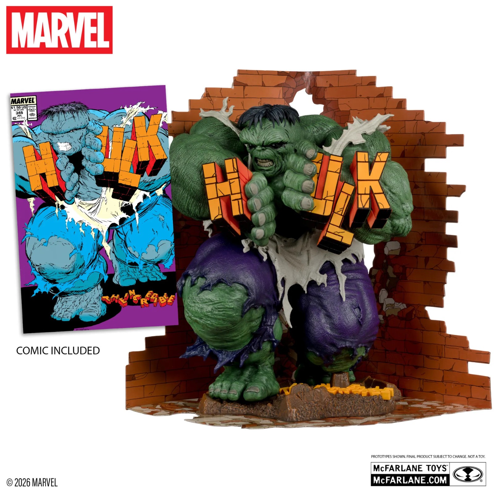 Marvel Collection 1:6 The Incredible Hulk # 345 Green Hulk Variant Figure 25 CM