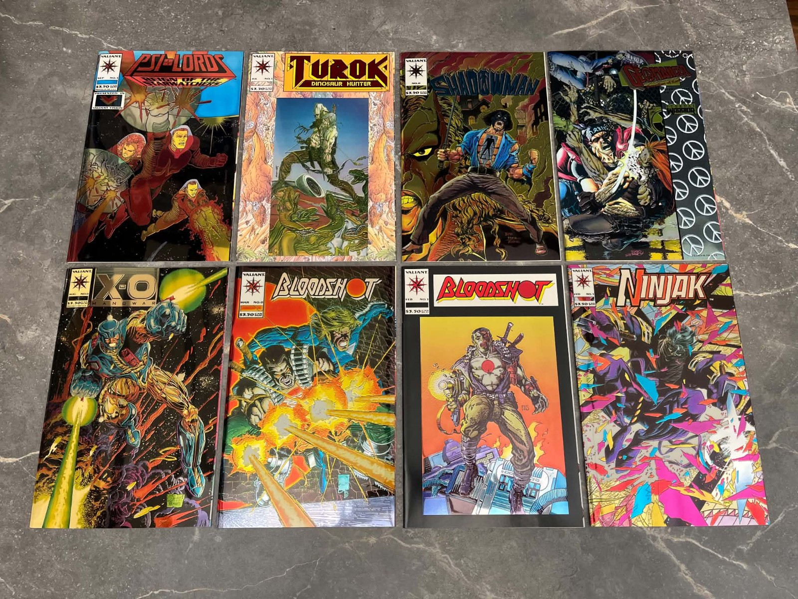 Lotto 8 fumetti Valiant Chromium Bloodshot #1 #0 X-O #0 Ninjak Turok Shadowman