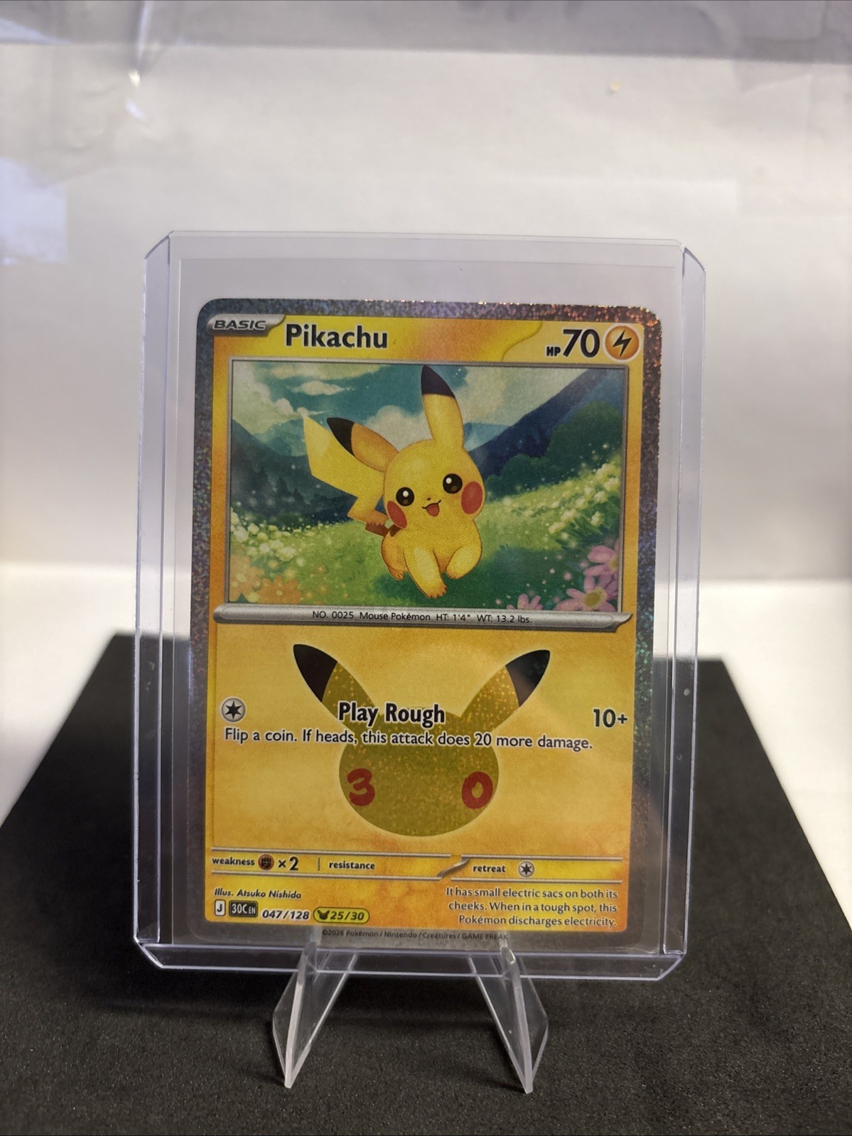 Pokemon 30th Anniversary Pikachu 047/128 Holo 25/30