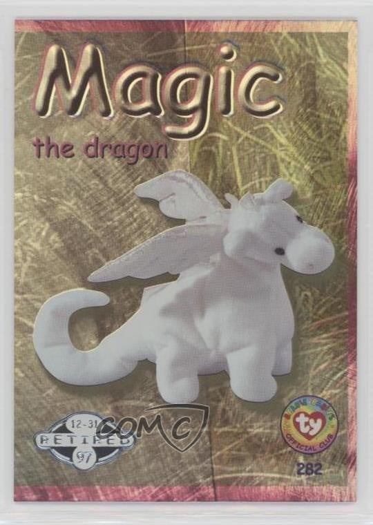 1999 Ty Beanie Babies Serie 2 Inseguimento Ritirato Silver Magic il Drago #282 0b3