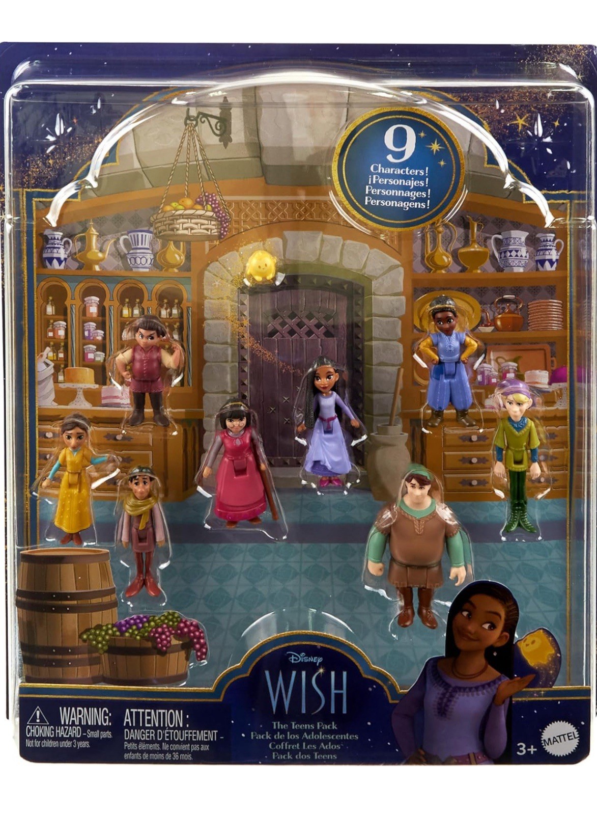 Disney's Wish "The Teens" Set di 8 mini bambole posabili: Mattel: nuove