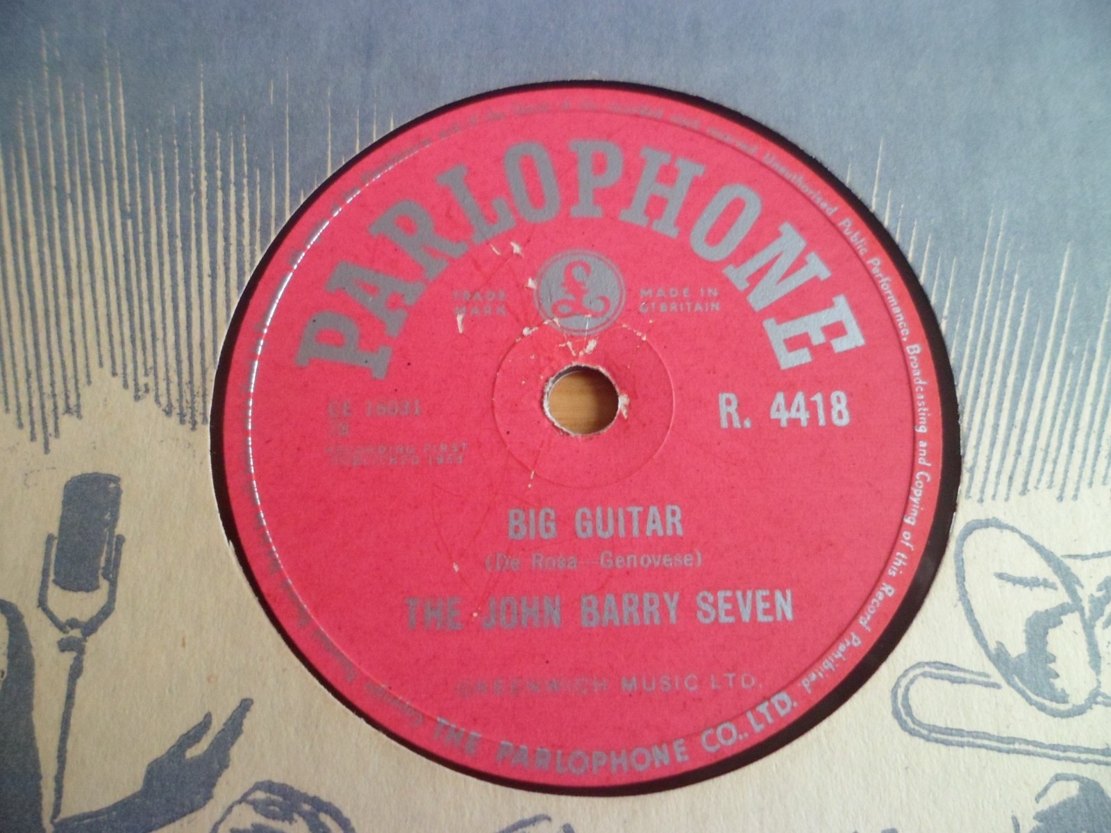 JOHN BARRY SEVEN: BIG GUITAR / RODEO 1958 PARLOPHONE 78RPM RARE EX/EX+ SUPERB
