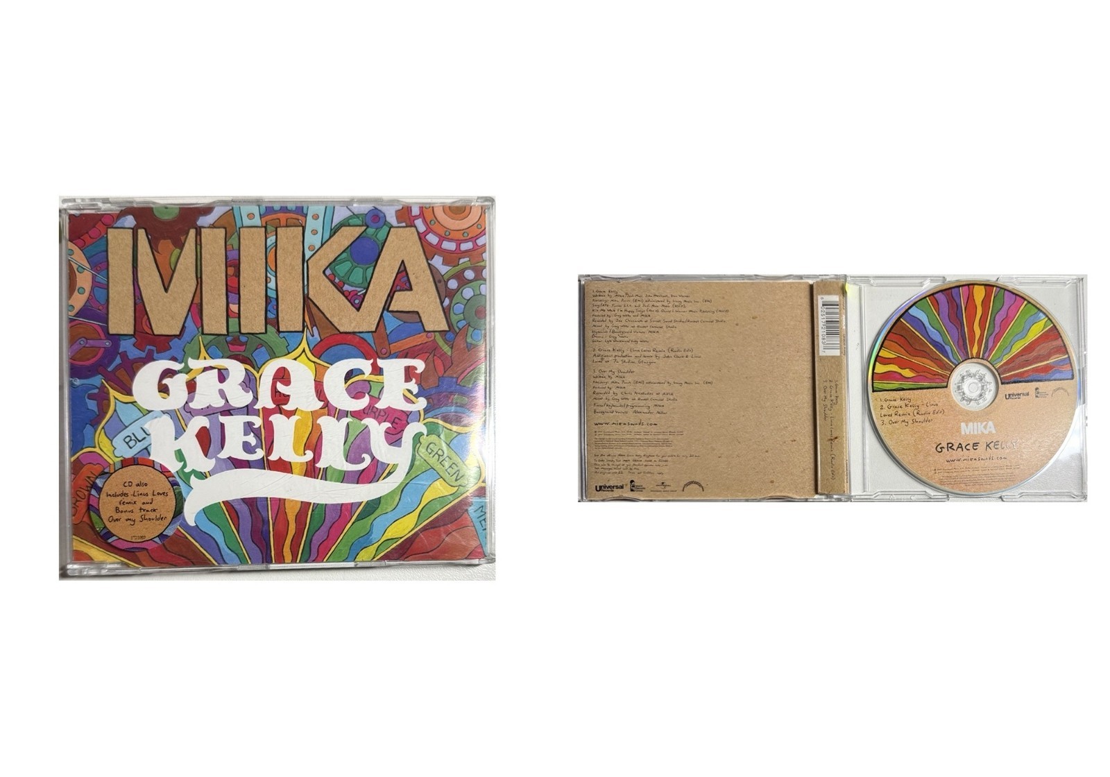 💿 Mika Grace Kelly CD Single Linus Loves Remix Over My Shoulder 2007