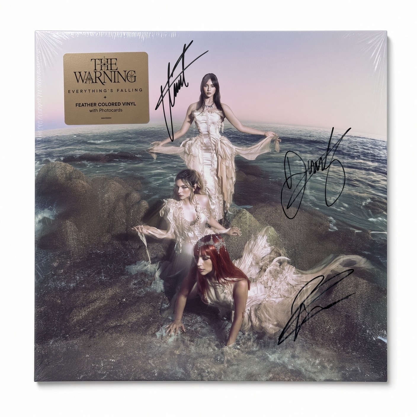 The Warning SIGNED  Everything’s Falling Feather Colored Vinyl AUTOGRAPHED COVER