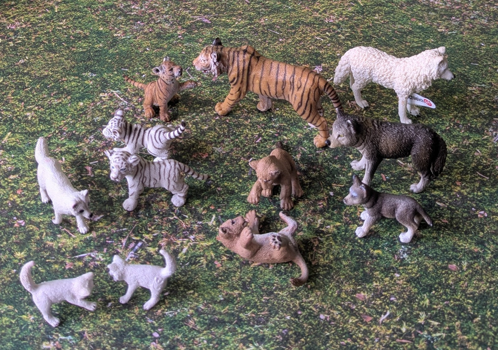 Schleich lotto tigri leoni volpi polari lupi collezione mista 12 animali