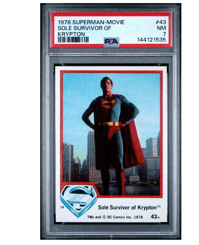 1978 Topps Superman The Movie #43 Unico Sopravvissuto di Krypton PSA 7 DC Comics