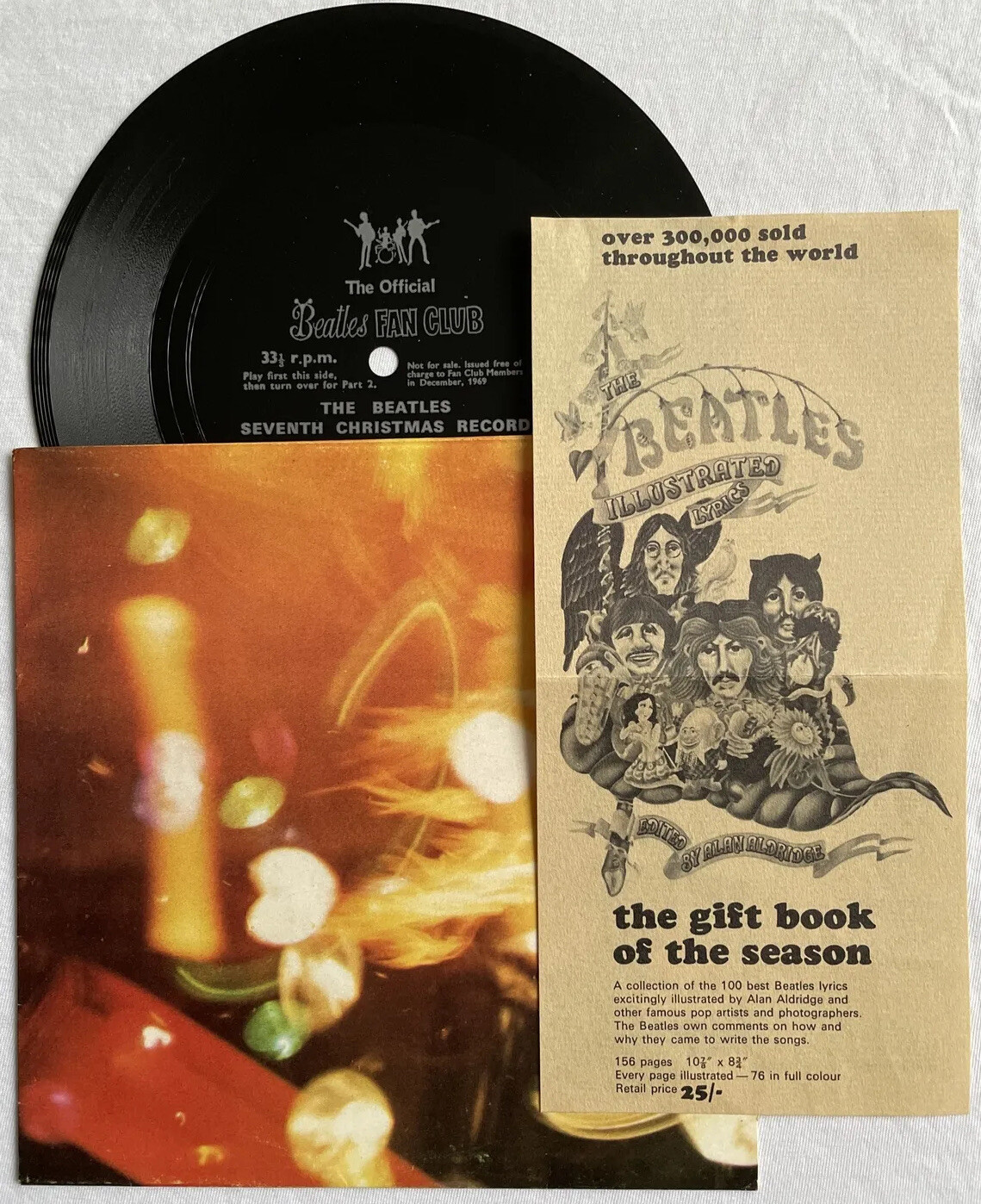THE BEATLES -Seventh Christmas Record- Rare 1969 Fan Club Flexi With Book Insert