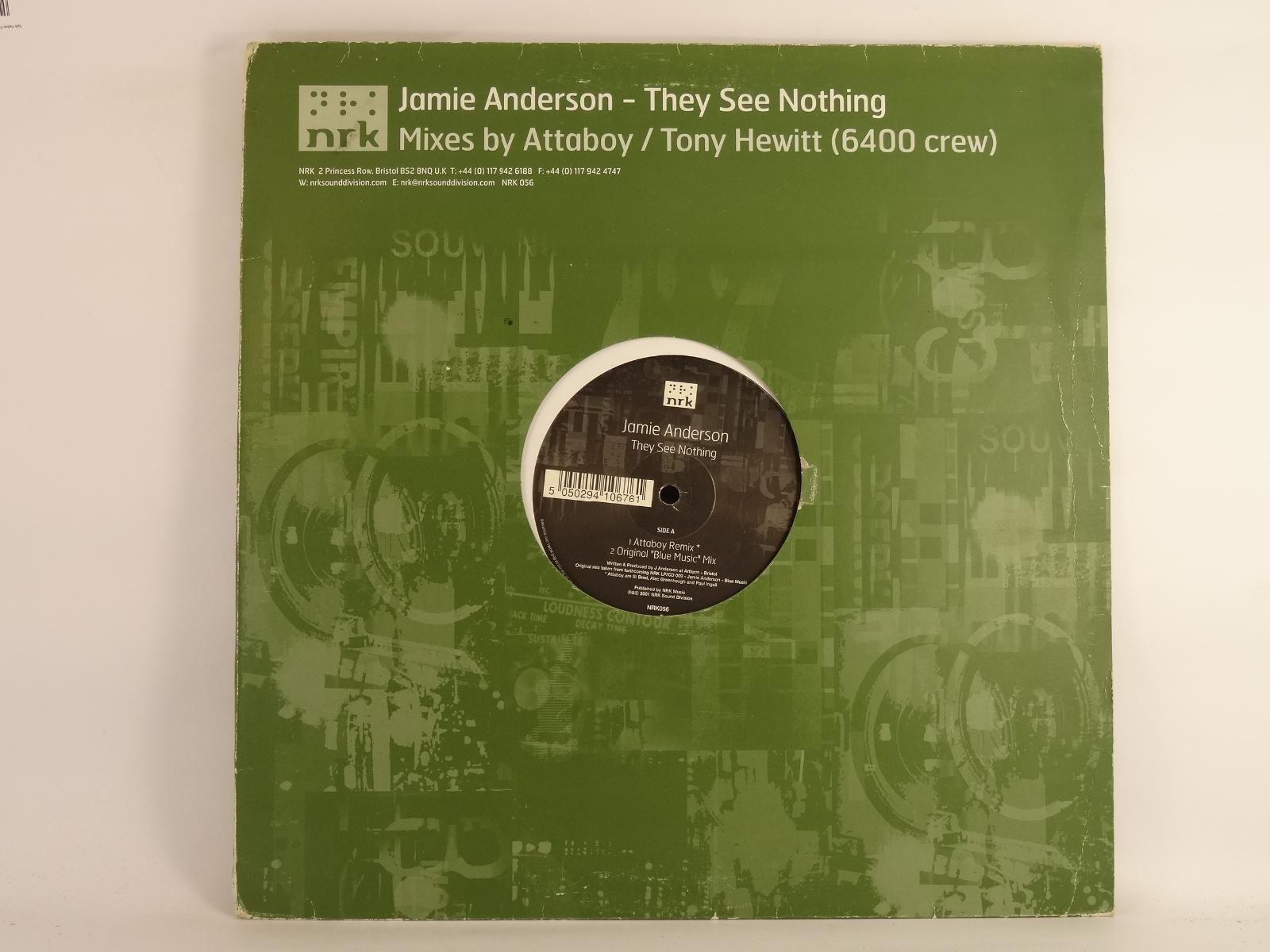 JAMIE ANDERSON THEY SEE NOTHING (297) 2 Track 12" Single including Company Sleev