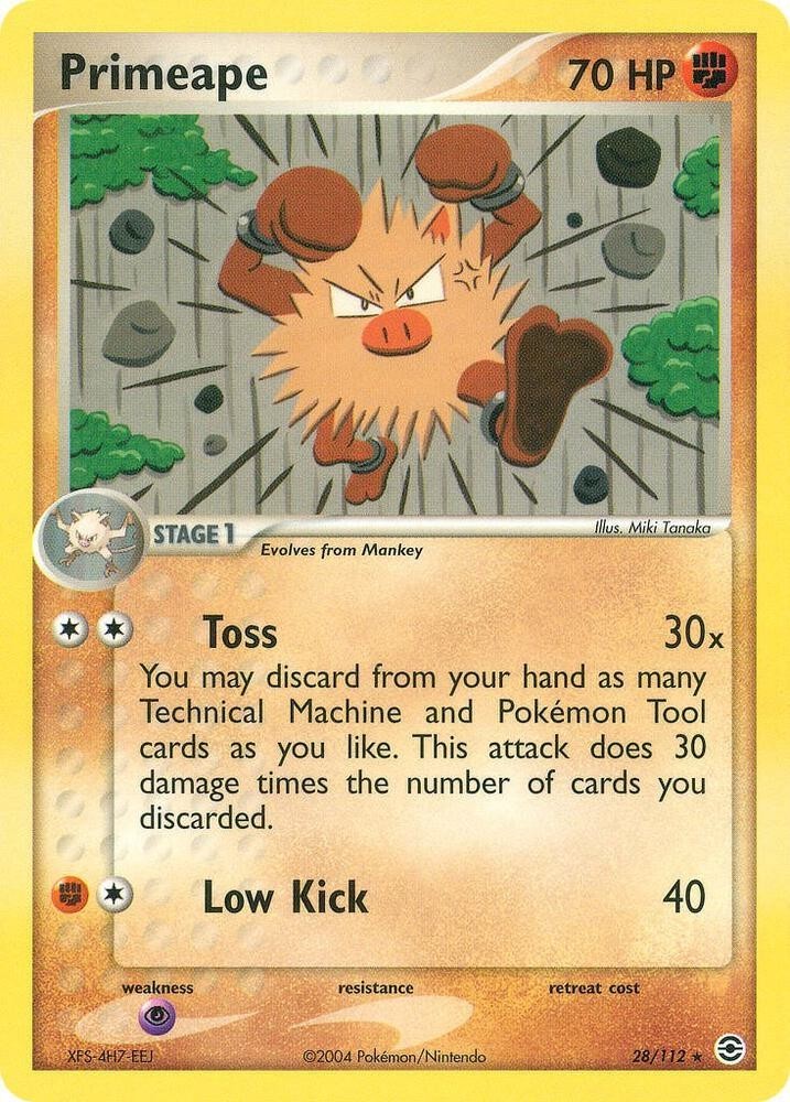 Primeape 28/112 Rare FireRed & LeafGreen Pokemon Lightly Played