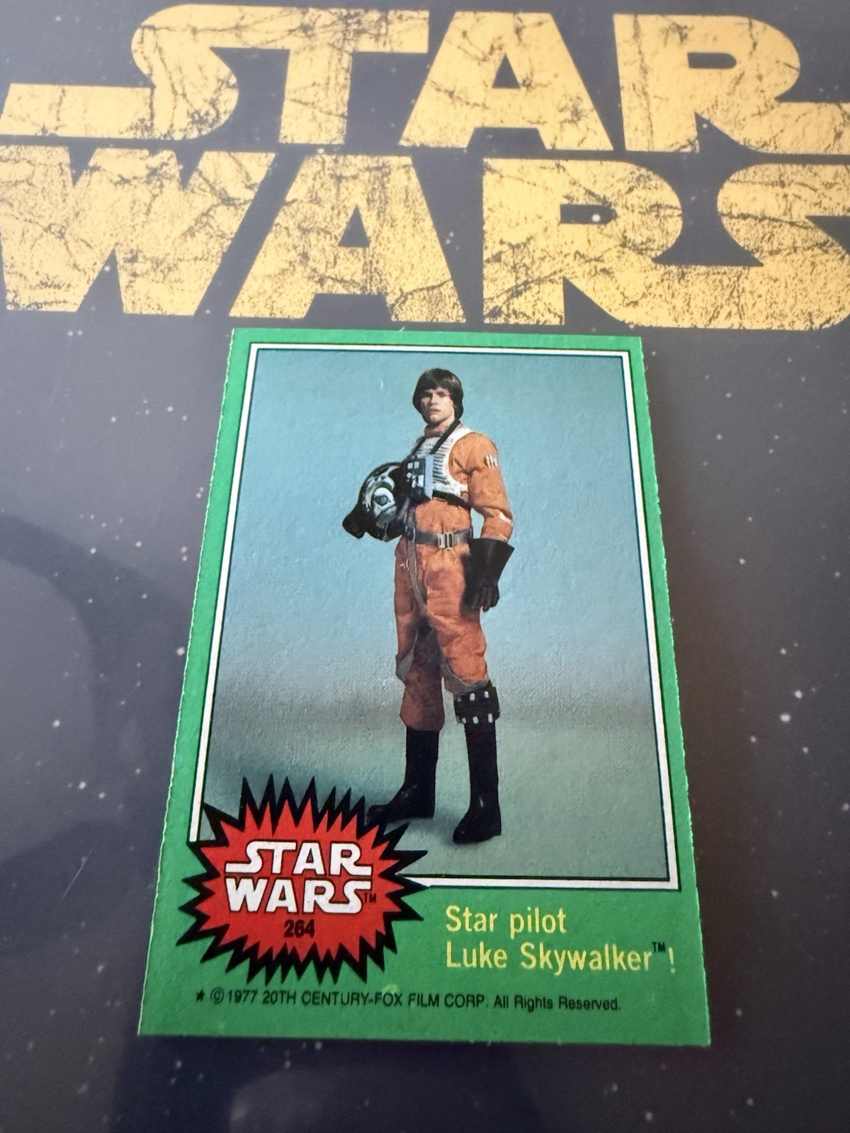 1977 Topps Star Wars #264 Star pilot Luke Skywalker -Green -GREAT CLEAN CARD!!!