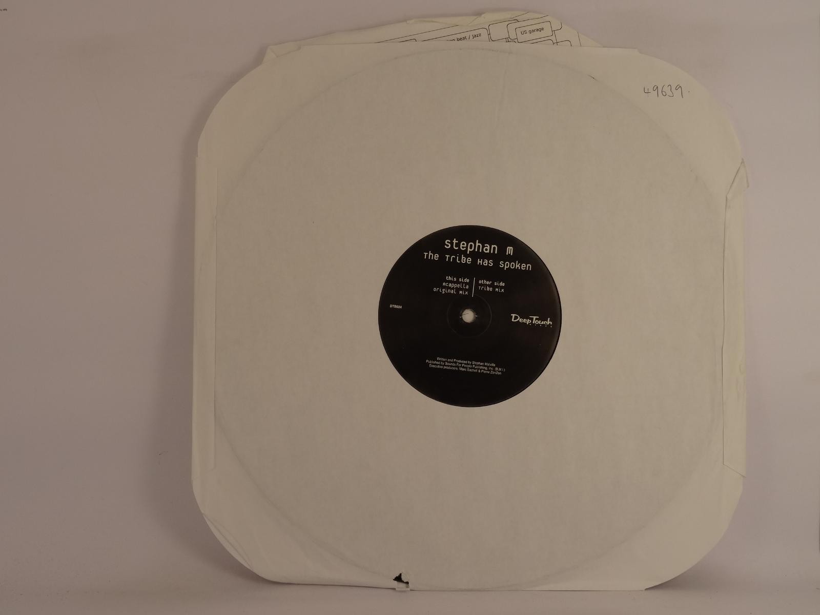 STEPHAN M THE TRIBE HAS SPOKEN (168) 3 Track Promo 12" Single including Company 