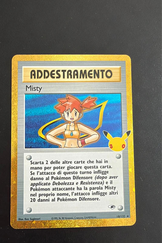 Carta Pokémon Misty addestramento ristampa 30 anniversario 30C GH 18