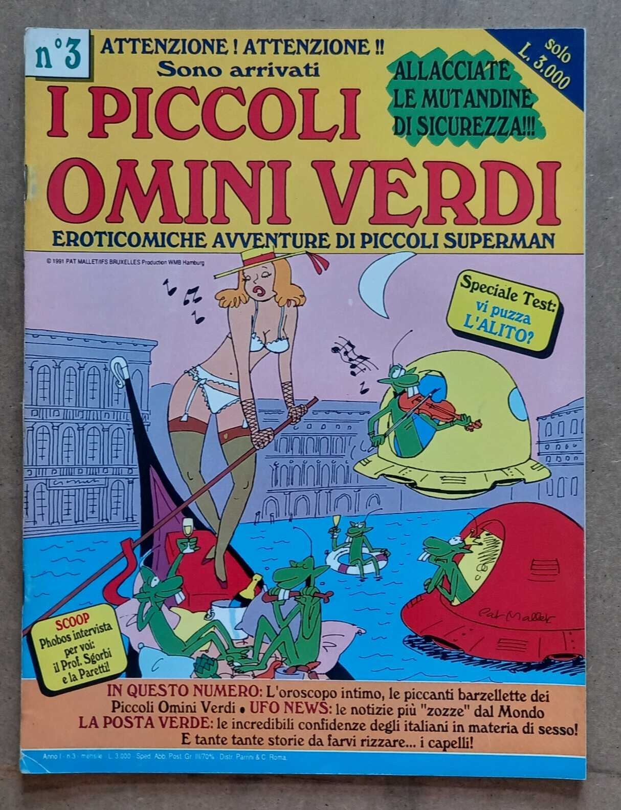 FUMETTO I PICCOLI OMINI VERDI n.3 1991 Edigamma Eroticomiche avventure.