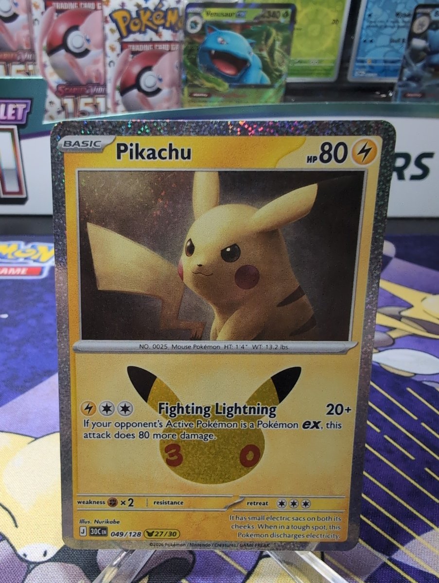 Pikachu Holo Pikachu Rare ME: 30th Celebration 049/128 NM