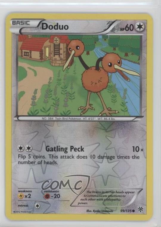 Doduo Reverse Foil Pokémon Tempesta di Plasma Bianco e Nero #99