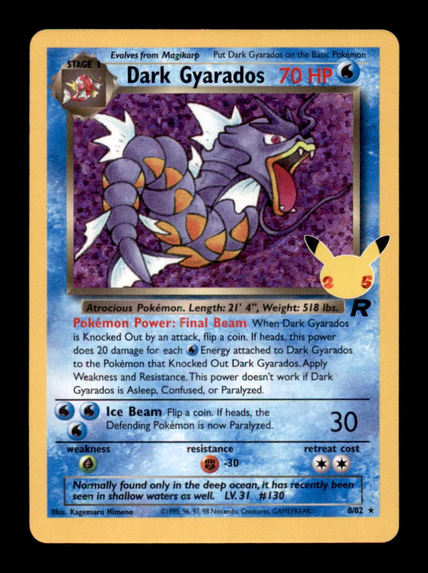 DARK GYARADOS 8/82 - HOLO - CELEBRAZIONI: COLLEZIONE CLASSICA - QUASI NUOVO/M