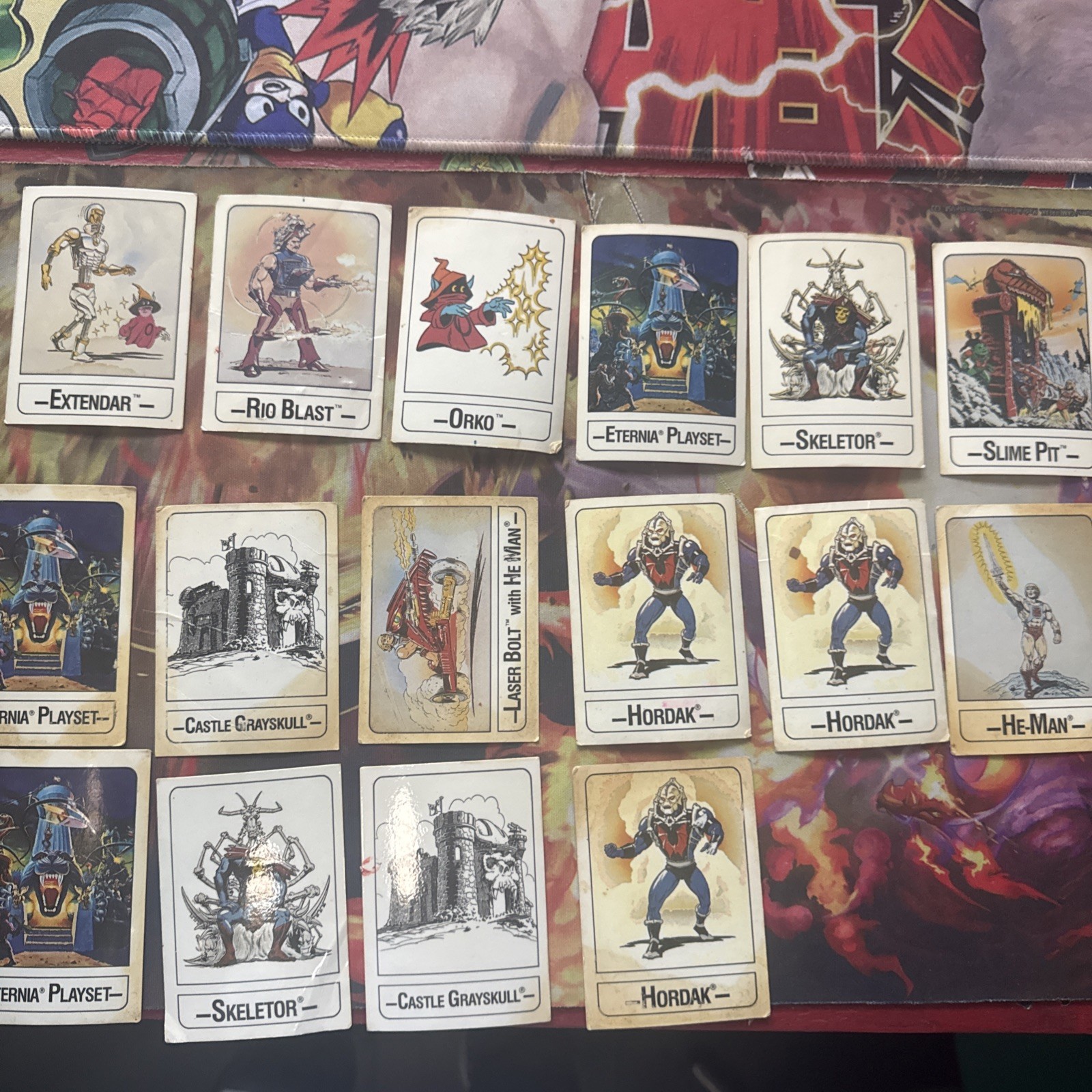 Set carte Wonder Bread Masters Of The Universe 1986 rare He-Man MOTU