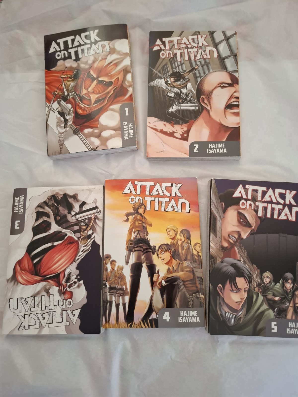 Manga giapponese Attack on Titan libri 1-5