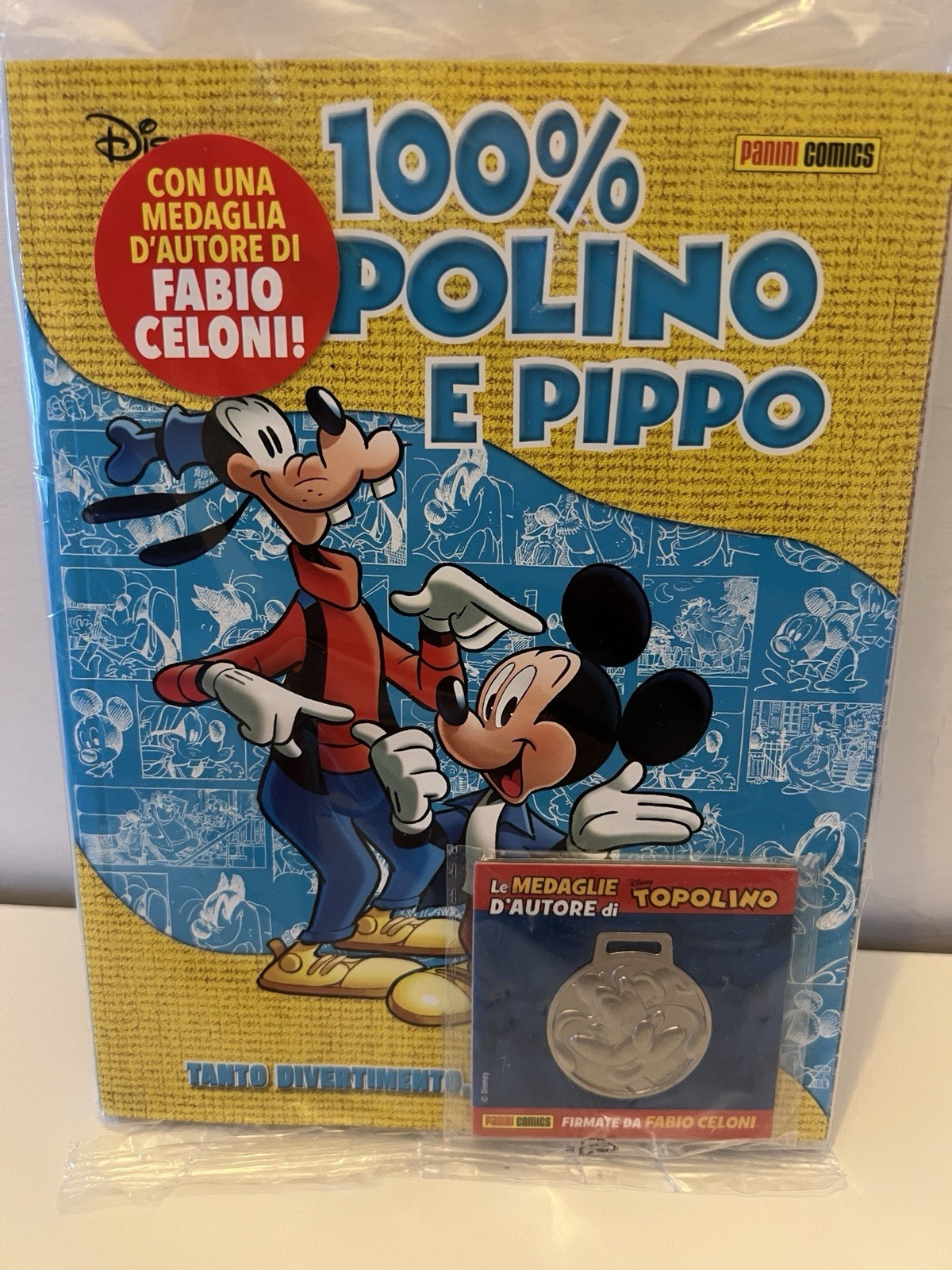 Topolino con la MEDAGLIA DI FABIO CELONI. NUOVO