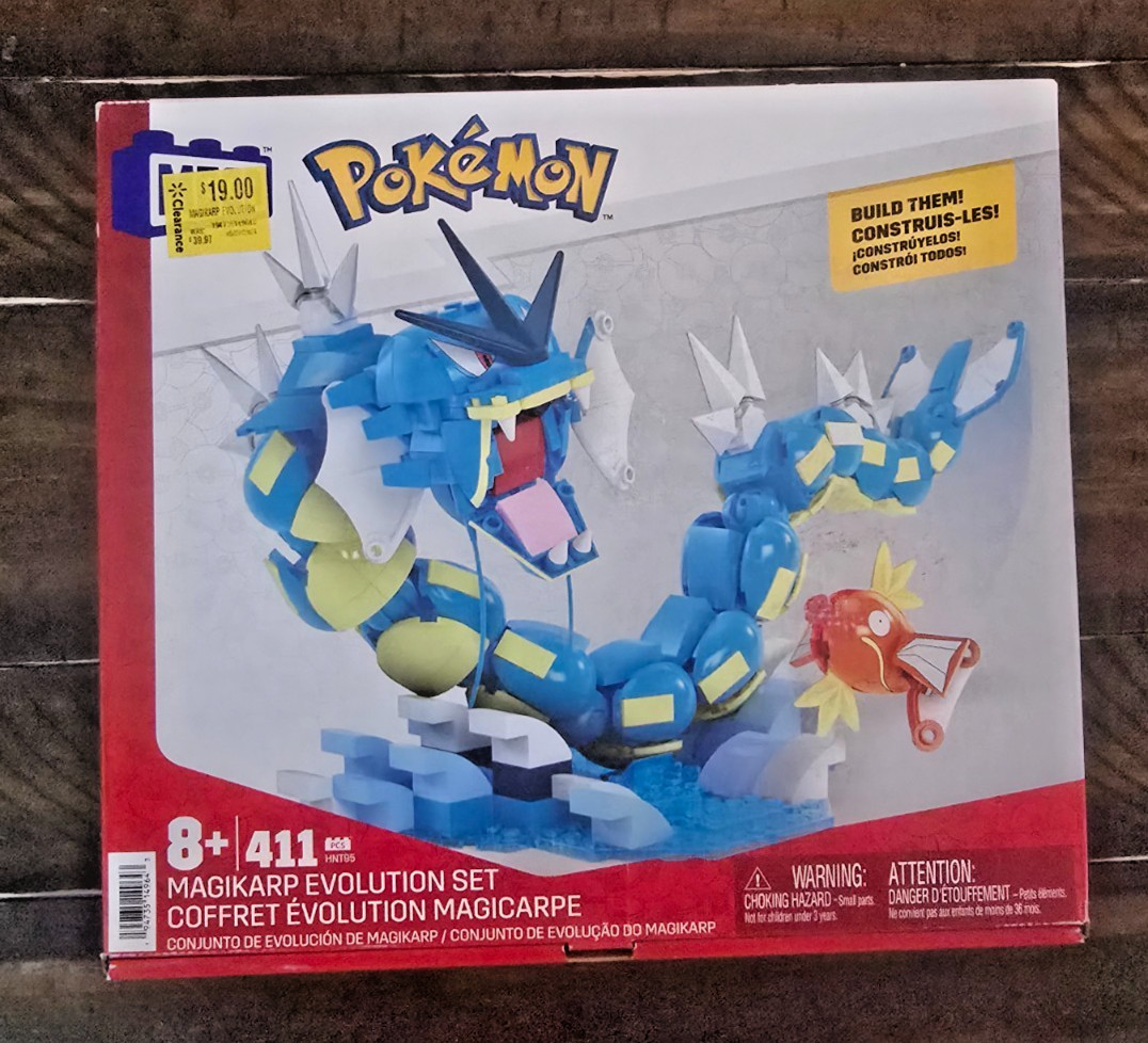 Pokemon 2022 Sigillato Mega Construx Magikarp Gyarados Evoluzione NUOVO