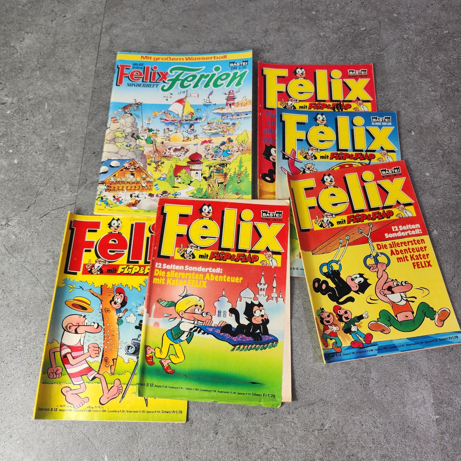 Felix Bastei lotto 6 fumetti flip & flap + vacanze numero speciale vintage
