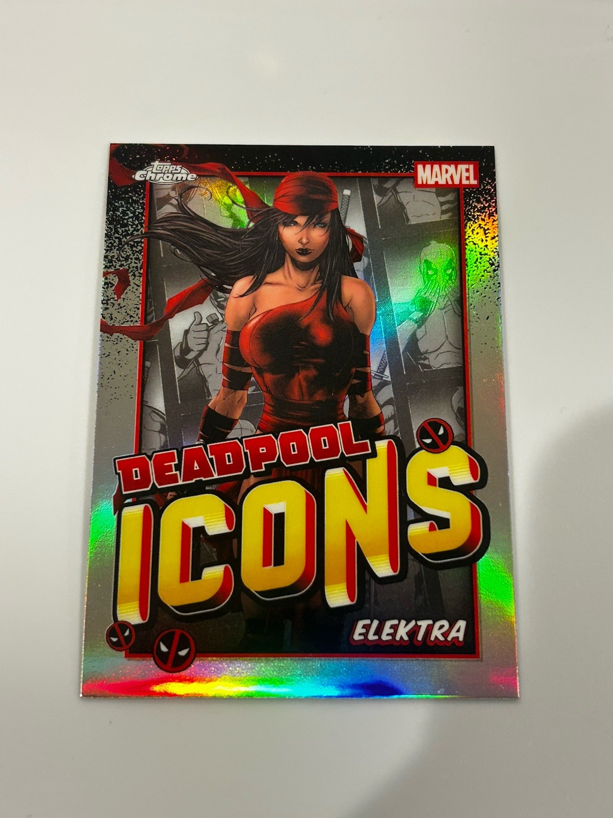 Elektra 2025 Topps Chrome Marvel Deadpool Icons Refractor #DI-7