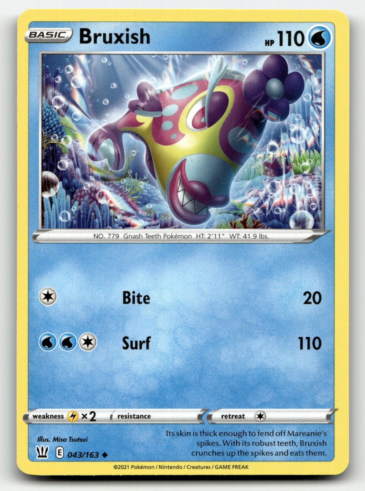 Bruxish 43/163 Battle Styles Uncommon Pokemon TCG [MP]