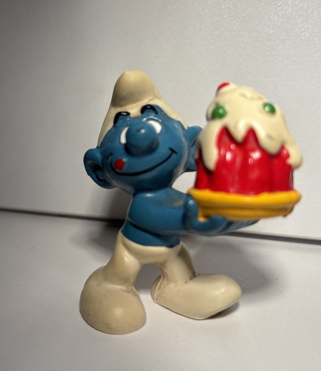 Smurf Puffo Torta 20100 Schleich PEYO Vintage 1978 PUFFI HONG KONG