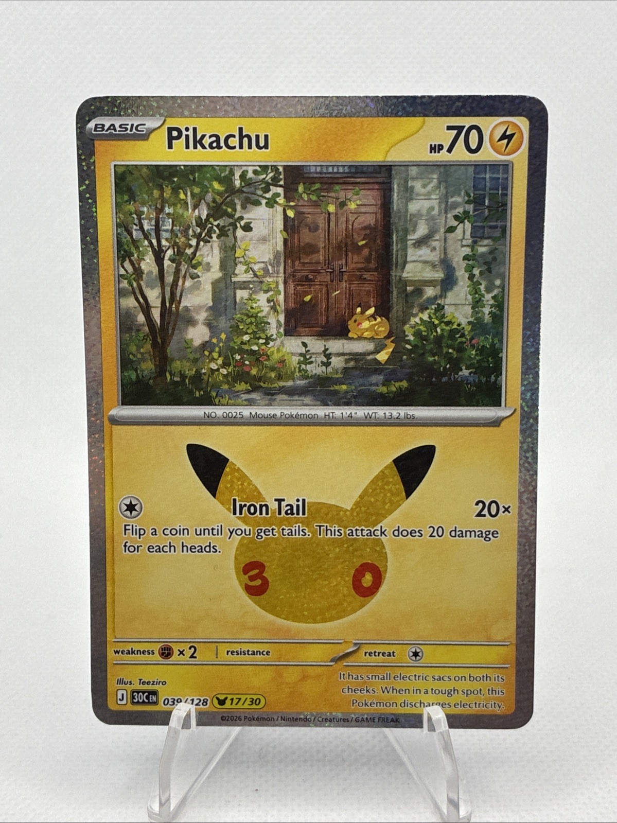 Pikachu 039/128 - 17/30 - 30th Anniversary Set 2026 Holo Pokemon Card