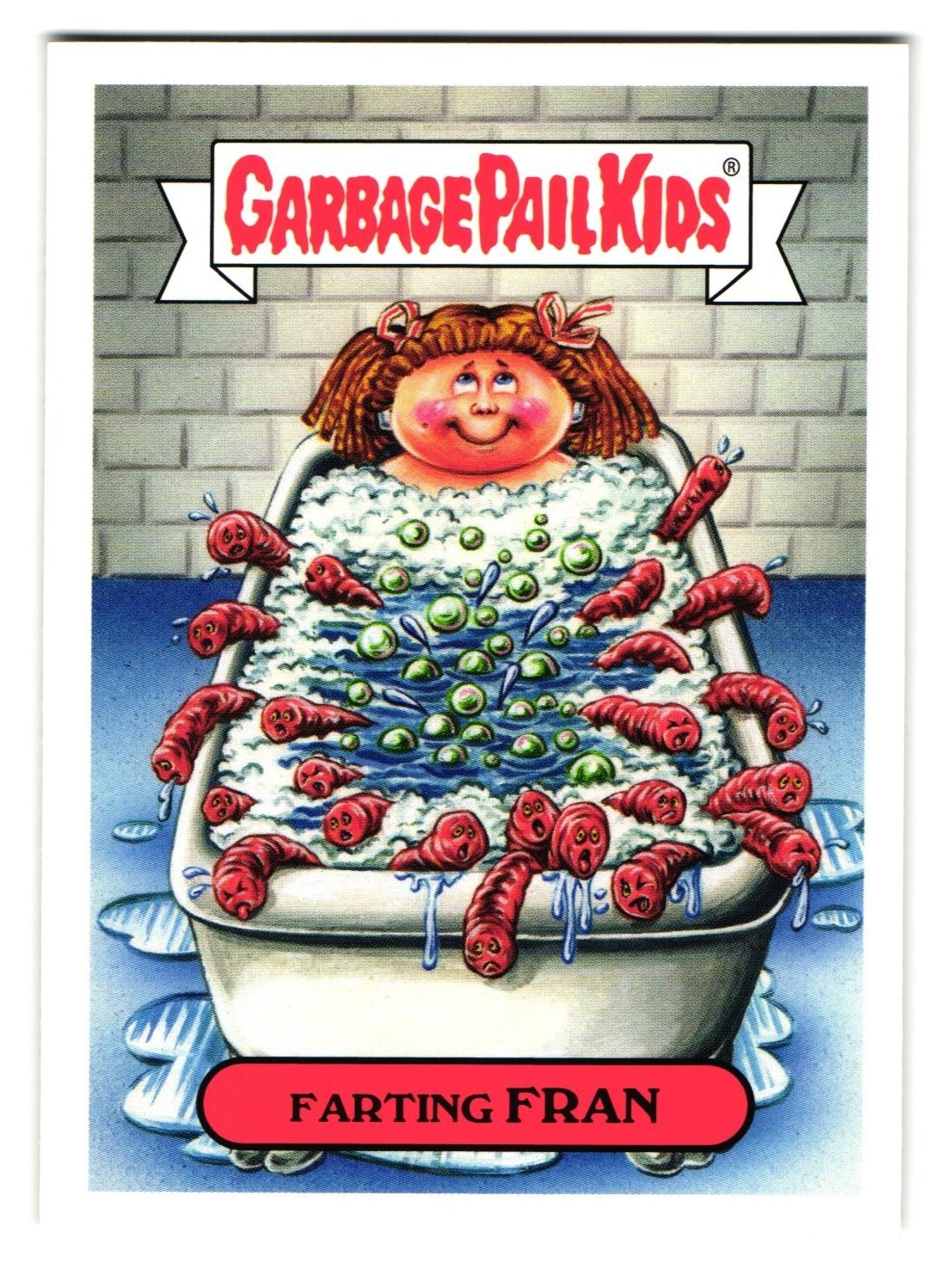 Slither Farting FRAN GPK Garbage Pail Kids Topps 2019 Oh, The Horror-Ible! #9b