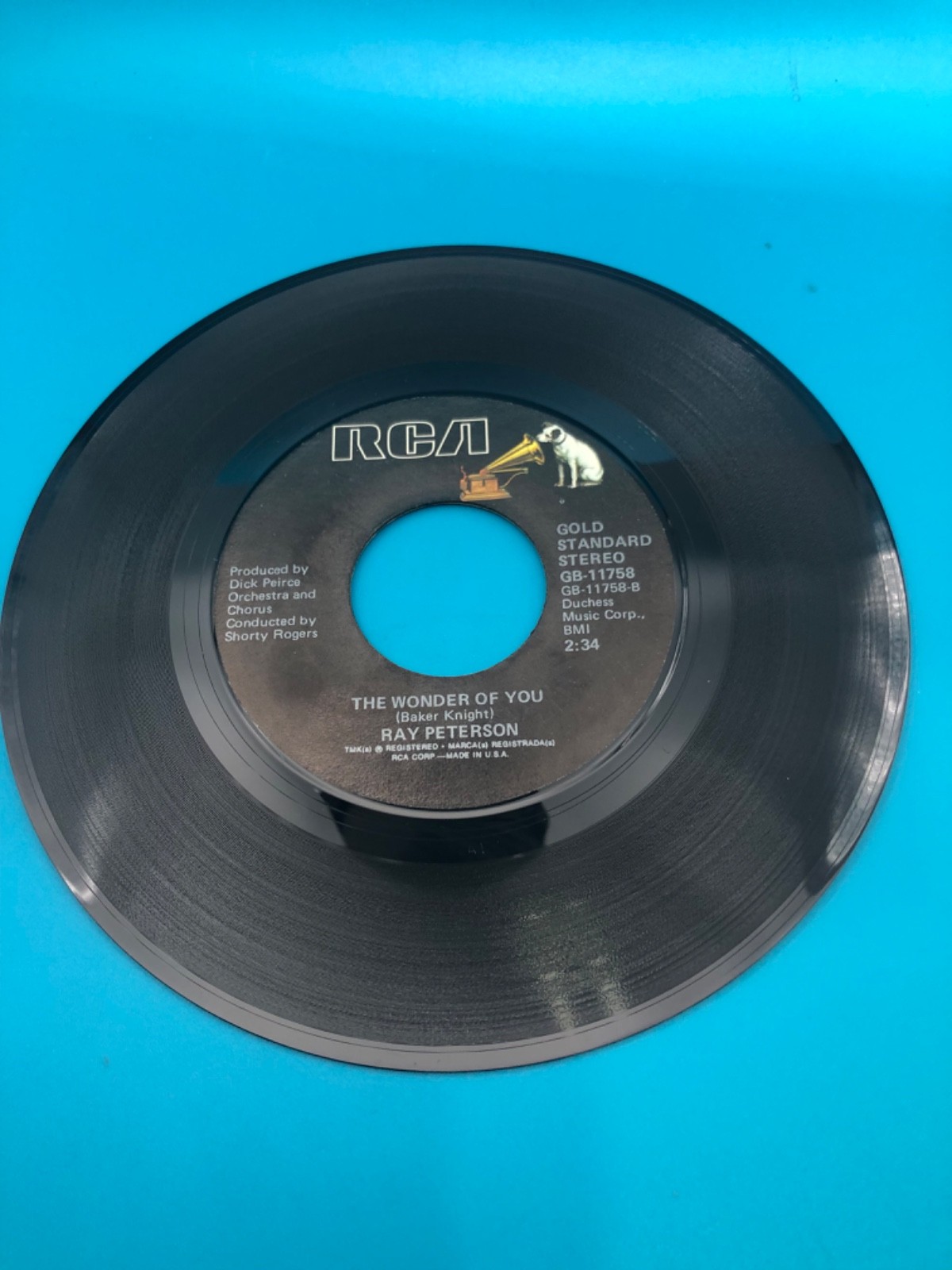 Ray Peterson – Tell Laura I Love Her 7" Record RCA Victor Pop 45 RPM nm