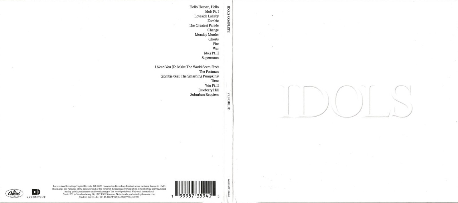 YUNGBLUD - IDOLS COMPLETE [CD, 2026 CAPITOL, DIGIPAK, 19 TRACKS]