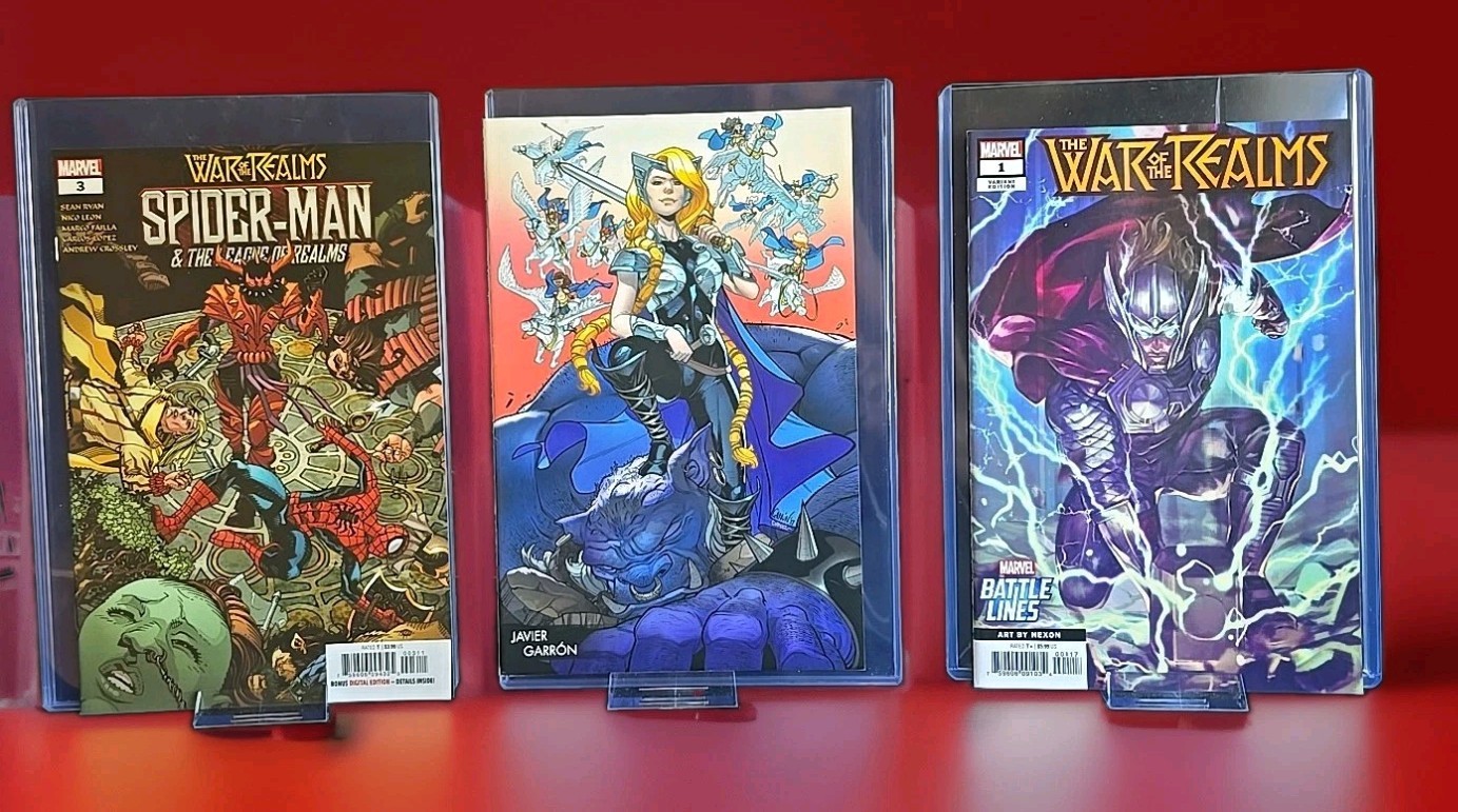 SPIDER-MAN #3 WAR of THE REALMS + #1G VARIANT + #2F *GARRON COVER MARVEL LOT NM-