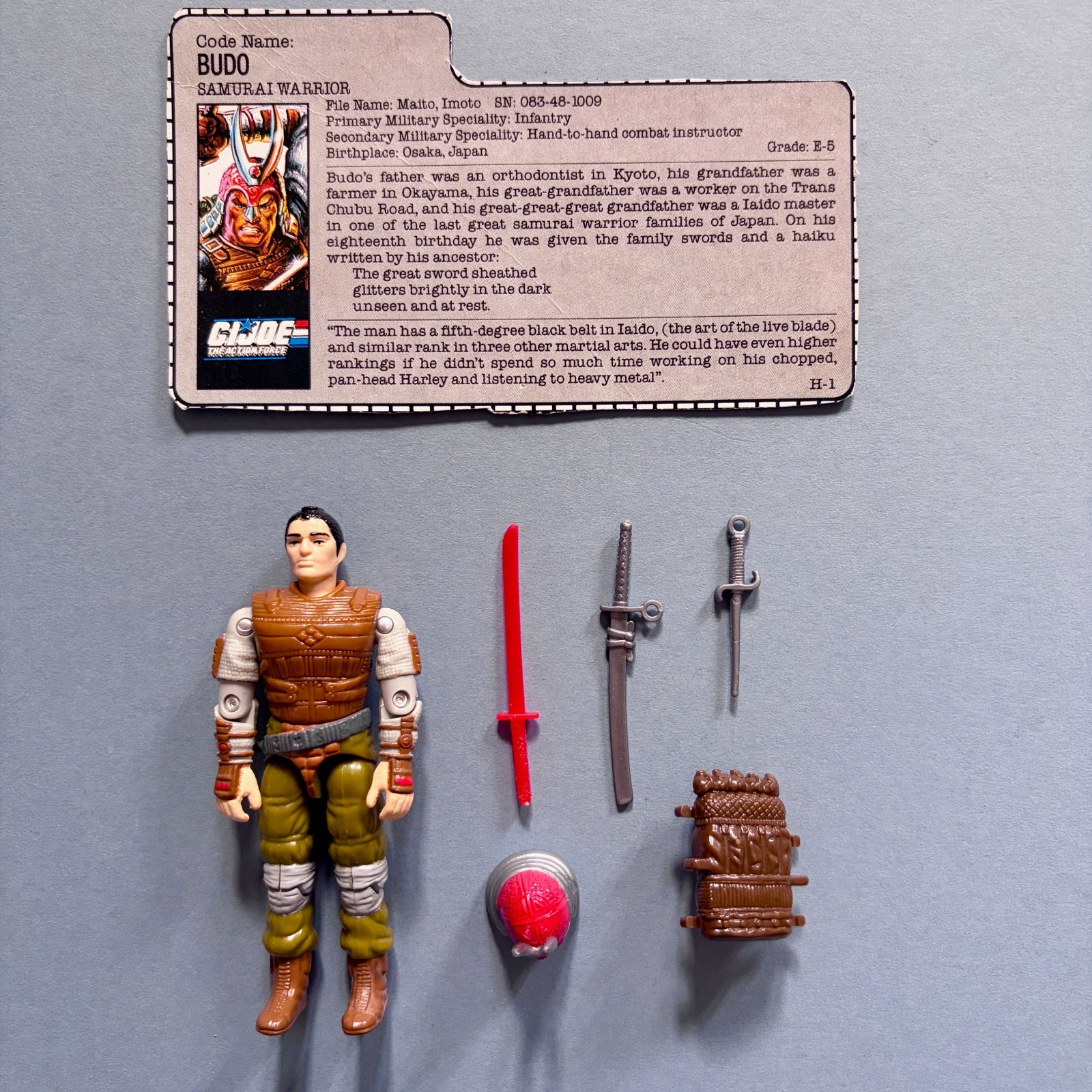 Vintage Action Force G.I. Joe - 1988 - Budo - Figure with File Card