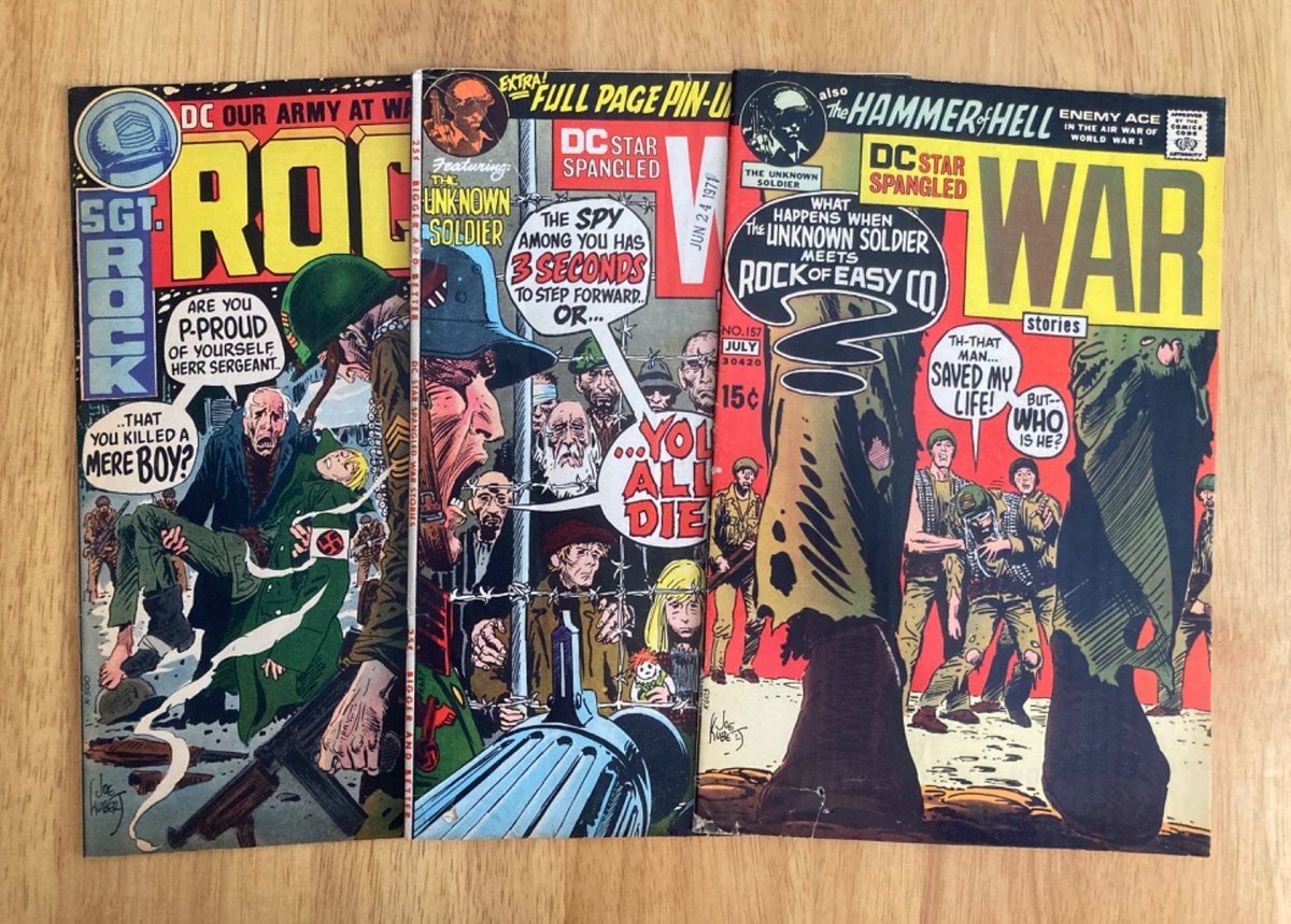 Lotto di *3* 1971 DC WAR! STORIE DI GUERRA STELLA SPANGLED #157, 158 + IL NOSTRO ESERCITO IN GUERRA 228