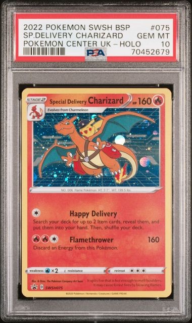 Pokemon Center Special Delivery Charizard UK Holo Promo #075 PSA 10 gemme ottime condizioni