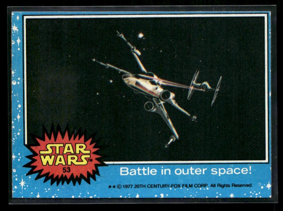 1977 Topps Star Wars #53 Battle in outer space! EX++ Excellent++